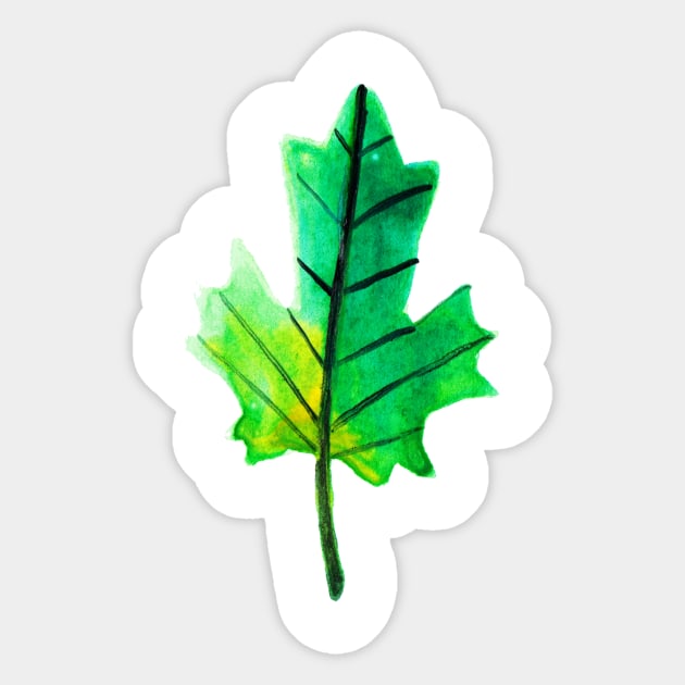 Watercolor Green-Yellow Leaf Sticker by saradaboru